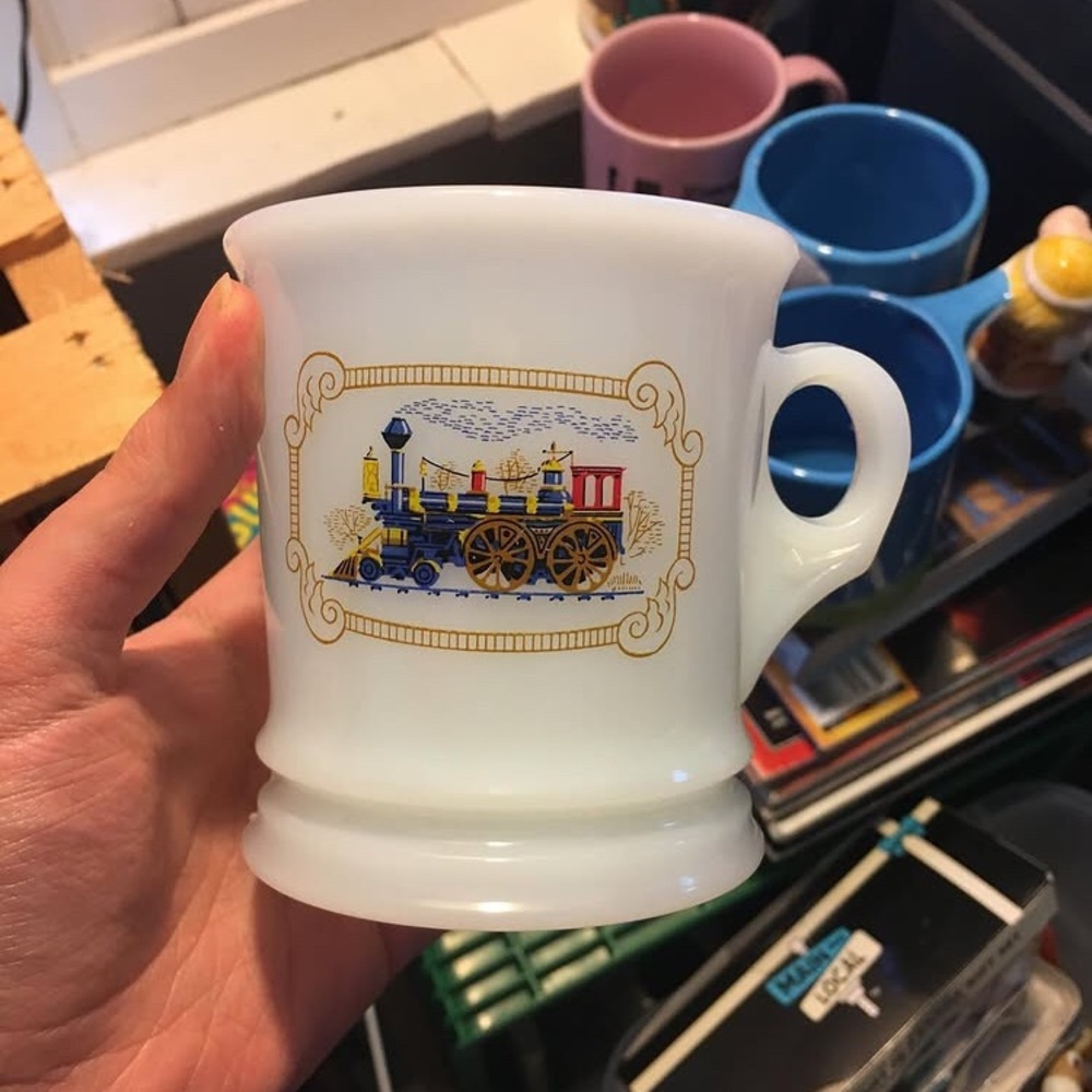 Vintage A V O N train shaving mug